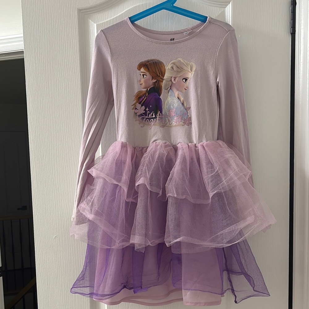 Girls “Disney Frozen” long sleeve shirt tulle dress size 6-8yrs